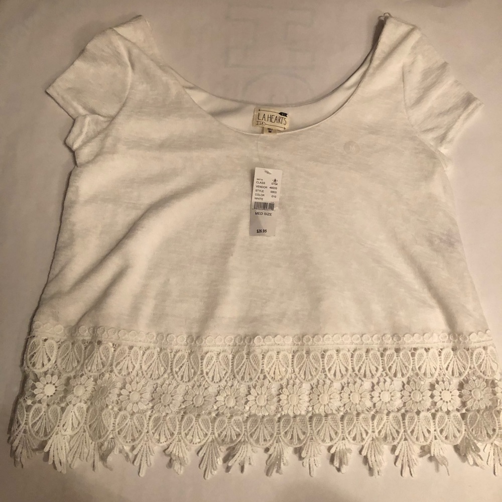 LA Hearts white top